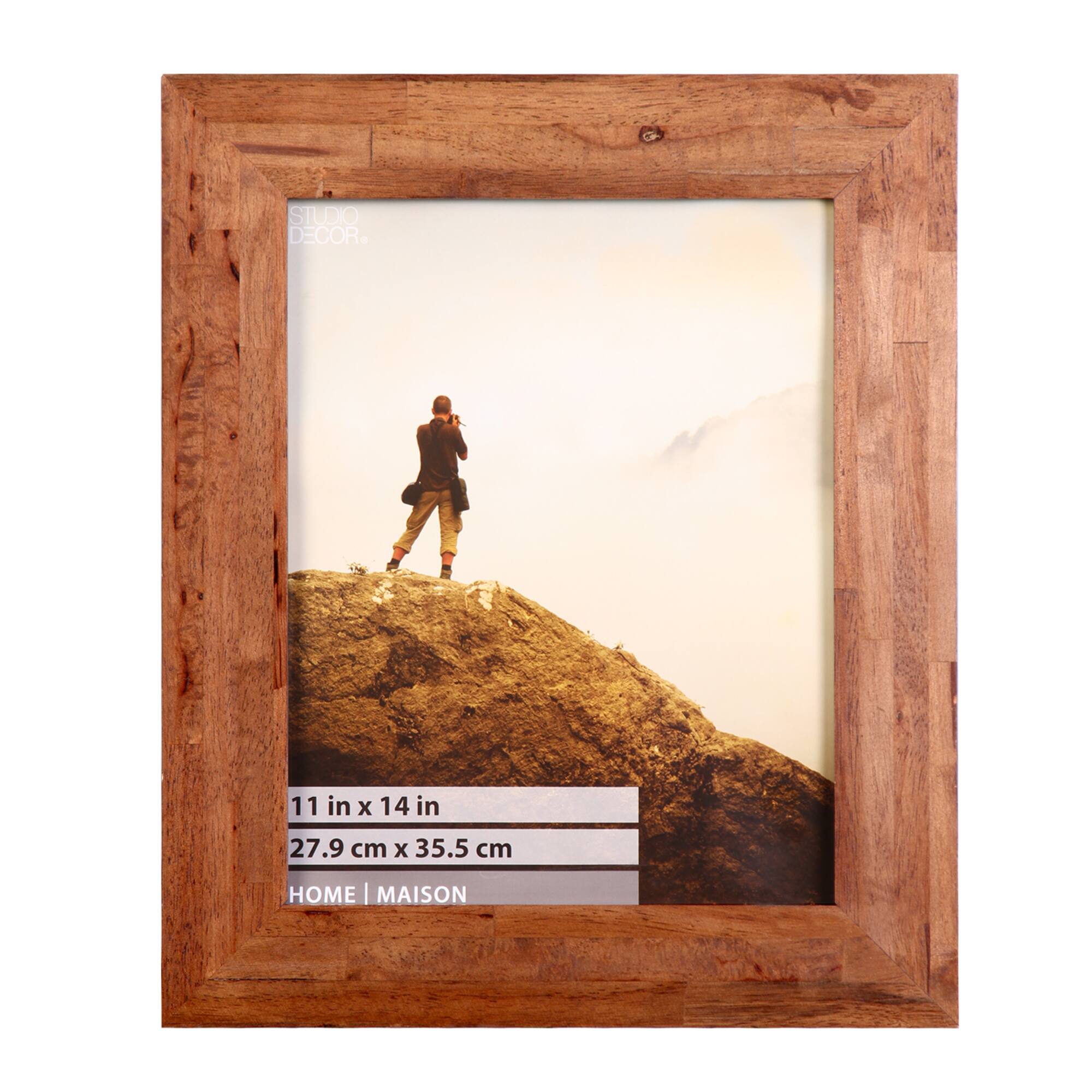 Home Natural Brown Wood Plank Frame by Studio Décor